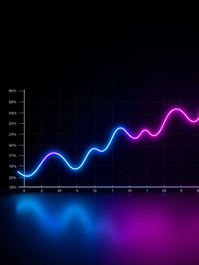 A clean, minimalist high-tech line chart showing a depreciat